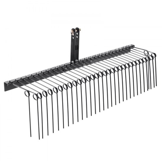 Verticuteerhark voor Tractor - Aanhanghark voor 3-puntshefinrichting Categorie 1 - Werkbreedte 183 cm - Met 32 Stalen Tanden - Getrokken Model - Voor Bladeren, Stro en Gras