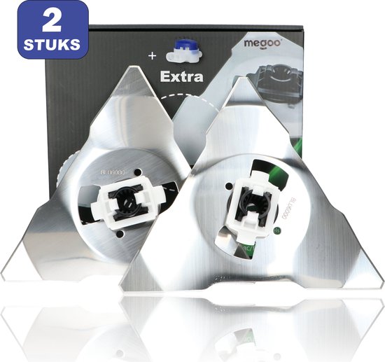 Vervang mes voor robomow robotmaaier RS/MS/RC rvs 2 stuks + connector van VER