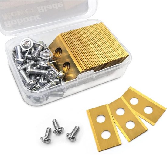 Vervangend titanium mes - 30 stuks grasmaaiermes - robotmaaiermes met schroeven geschikt voor Worx Landroid van Merkloos	