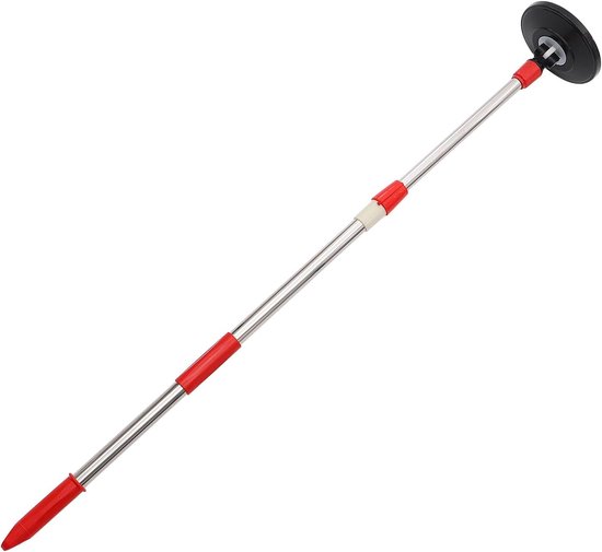 Vervangende Dweilstok Steel - Dweil Accessoire - Efficiënt Schoonmaken - Eenvoudig Installeren - 91cm Lengte - Rood