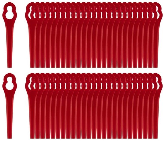 Vervangende messenset - Grastrimmermessen - Vervangende messen van kunststof - Accessoires voor grastrimmers - Geschikt voor draadloze grastrimmers met kunststof messen - 100 stuks van Merkloos	