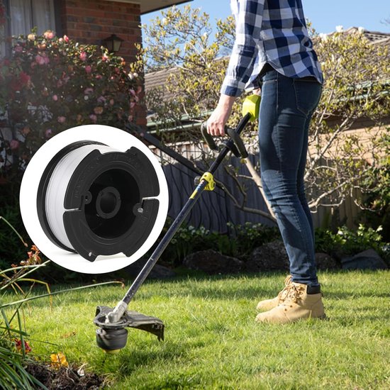 Vervangende spoel geschikt voor Black & Decker grastrimmer/kantensnijder - AF-100 30 ft 0,065" Automatisch toevoerende onkruidverdelger navullingen Vervangende spoelen (8 spoelen, 1 dop, 1 veer) van Merkloos	