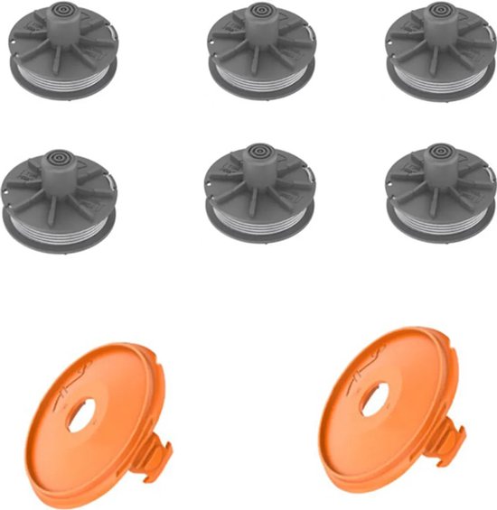 Vervangende spoelen en doppen Geschikt voor Gardena trimmers, 6 spoelen van Merkloos	