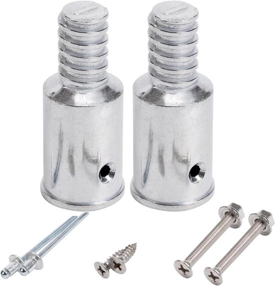 Vervangende verlengstang - Reparatieset bezem - Onderhoud klussen - Universele pasvorm - Set van 2 stuks - Zilver