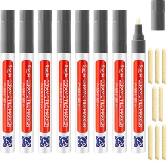 Vervangingsset Voegstift Zwart en Grijs voor Tegels in Badkamer en Keuken - 8 Stuks van Merkloos	