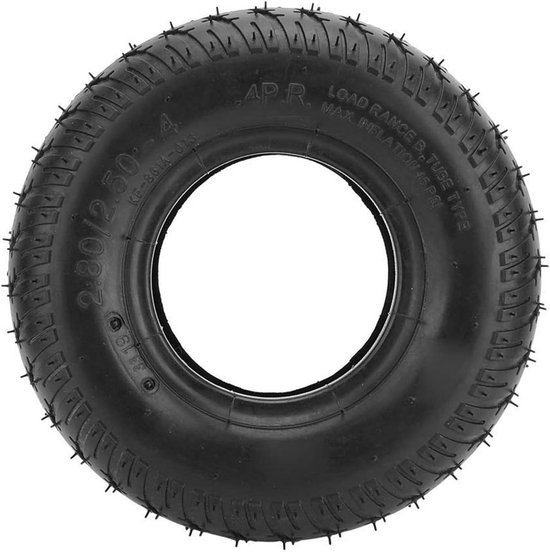 Vervangingswiel 2.80/2.50-4 voor Scootmobiel en Elektrische Driewieler - Zwarte Band met Sterke Grip van Merkloos	