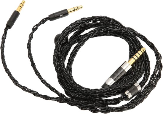 Verzilverde 8-aderige Gebalanceerde Oortelefoonkabelvervanging - 4,4 Mm Naar Dubbel 3,5 Mm - Compatibel met MDR Z7 Z1R Teloon D7100 D7200 D600 D9200 T1 T5 - Hoogwaardige audiokabel van Merkloos	