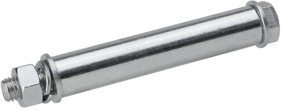 Verzinkte Stalen As Ø 20 mm x 137 mm - M12 voor Kruiwagenwielen en Accessoires van Merkloos	