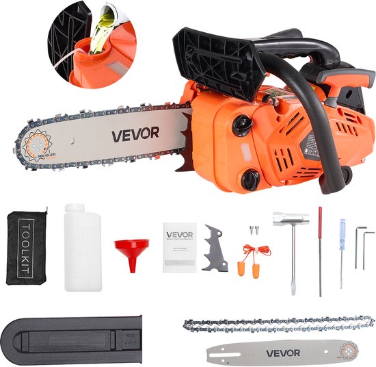 VEVOR 25cc Benzinekettingzaag 1,02pk 305mm 12000 Tpm Houtzagen van Merkloos	