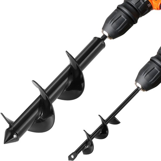 VEVOR 2x Grondboorpaalboor Tuinboor voor Boormachine 8x30cm en 4x22cm van Merkloos	