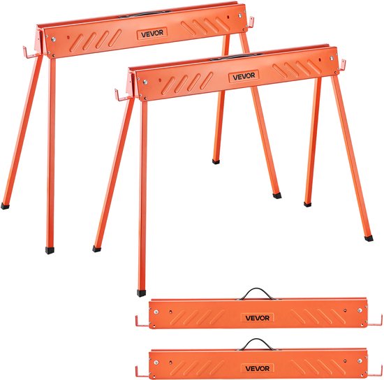 VEVOR 2xOpvouwbare Werkbok Steigerbok Zaagbok Steunpoot Opvouwbare Werkbok 300kg van Merkloos	