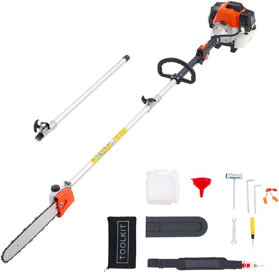 VEVOR Benzine Snoeischaar 2,2–2,94 m Telescopische Zaag 52cc 2-Takt Kettingzaag van Merkloos	
