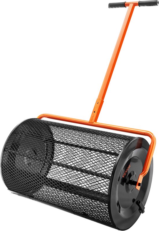 VEVOR Compoststrooier van Staal Turfmosstrooier 1,27x2cm Gaasmand Tuingazonstrooier Handgreeplengte Verstelbaar van 62 tot 67,5cm 61cm Metalen Gaasmand Ideaal voor Kunstmest Zoals Compostmestgrond Veenmos
