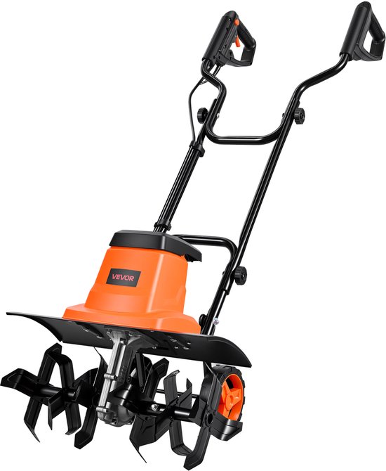 VEVOR Elektrische Grondfrees, 45cm Werkbreedte, 22cm Werkdiepte, 1500 W Motor, Grondvergruizer, Cultivator met Stalen Tanden en Inklapbaar Stuur van Merkloos	