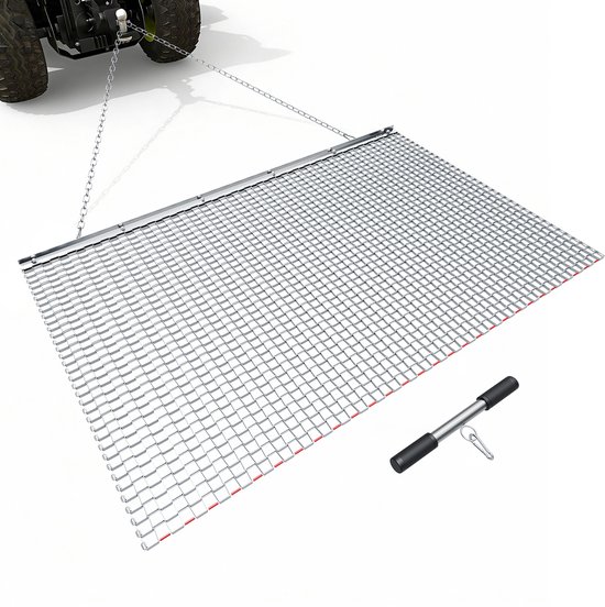 VEVOR Getrokken Eg 1525x914mm, Weide-Eg, Akker-Eg Gemaakt Van Gegalvaniseerd Staal met Sleepketting, Aanbouwdeel voor ATV's, UTV's en Tractoren voor Het Egaliseren Van Grindwegen, Paden en Velden