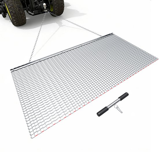 VEVOR Getrokken Eg 1830x914 mm, Weide-Eg, Akker-Eg Gemaakt Van Gegalvaniseerd Staal met Sleepketting, Aanbouwdeel voor ATV's, UTV's en Tractoren voor Het Egaliseren Van Grindwegen, Paden en Velden
