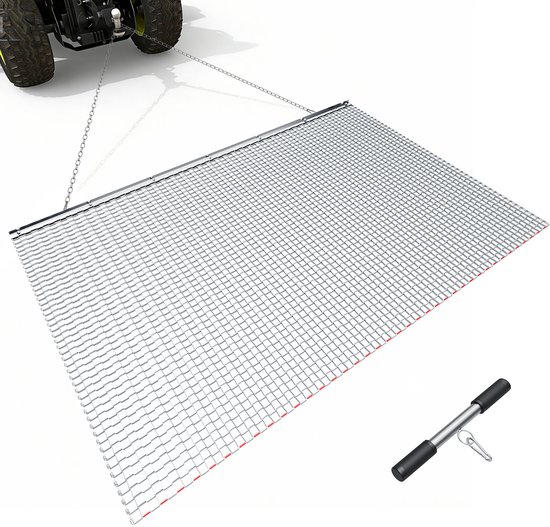 VEVOR Getrokken Eg, 201x122 Cm, Weide-Eg, Akker-Eg Van Gegalvaniseerd Staal met Sleepketting, Aanbouwdeel voor ATV's, UTV's en Tractoren voor Het Egaliseren Van Grindwegen, Paden en Velden