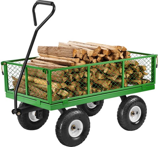 VEVOR Handkar Transportkar Tuinkar Gereedschapskar 408,23 Kg Groen/Zwart van Merkloos	