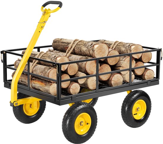 VEVOR Handkar Transportkar Tuinkar Gereedschapskar Handkar 544,31 Kg Geel van VEVOR