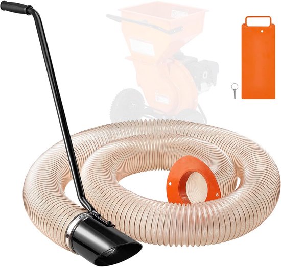 VEVOR Houtversnipperaar Hakselaar Mulcher Blad Vacuüm Kit, 4,3 Inch x 4,0 m Heavy Duty Universele Houtversnipperaar Accessoire, 10 cm Diameter voor Groot Volume Voeden, Fit Mainstream Brand (Chipper