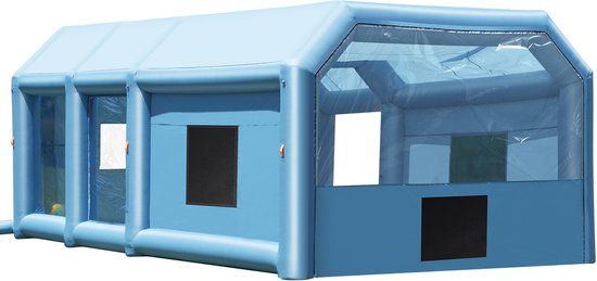 VEVOR Opblaasbare Spuitcabine 9 x 4,8 x 3,6 M Opblaasbare Spuitcabine met 950 W + 750 W Krachtig Blaas- en Luchtfiltersysteem, Draagbare Autolakcabine voor Grote Vrachtwagens van Vevor