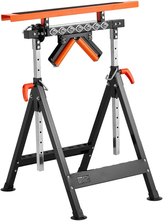 VEVOR rolstandaard rolstandaard verstelbaar 84-127cm werkstandaard opvouwbaar 200kg van Merkloos	