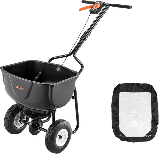 VEVOR Strooier, 27 Kg Capaciteit, Kunstmeststrooier met Vultrechter, Zaadstrooier met Een Strooibreedte van 0–3 M, Centrifugaalstrooier met 20 Cm Luchtbanden, Te Gebruiken Als Zaaihulpmiddel of Kunstmestwagen van Merkloos	