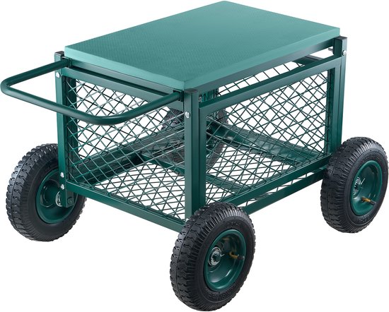 VEVOR Tuinrolstoel Rolbare tuinstoel 180 kg Tuinkar Opbergruimte 76x52x44mm van Merkloos	