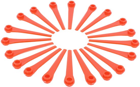 vhbw 20x reservemessen, vervanging voor Gardena RotorCut 5368-20 voor grastrimmers – reservemes, rood, kunststof