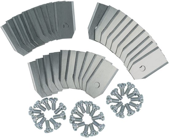 vhbw 30x vervangingsmessen, compatibel met Husqvarna Automower 410XE Nera, 420, 415X, 410VE NERA, 430X NERA, 430X grasmaaiers – vervangingsmes zilver, staal