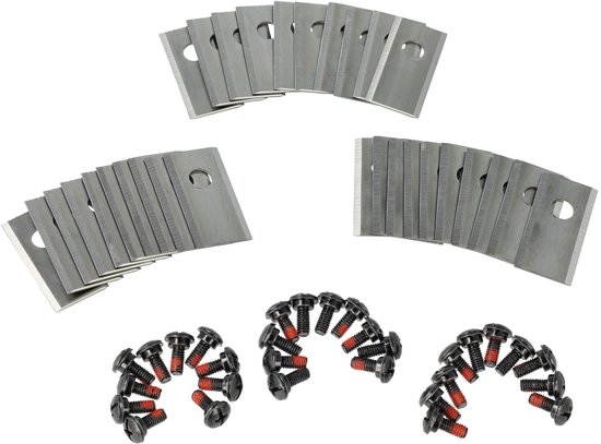 vhbw 30x vervangingsmessen, vervanging voor Kress KA0001, KA0002, KRE11004499000, 6924328318552 voor grasmaaiers – vervangingsmes zilver, roestvrij staal