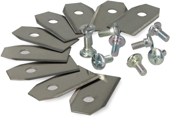 vhbw 9x vervangingsmesjes, vervanging voor Gardena 4087-20, 04087-00.701.00 voor grasmaaiers – vervangingsmesje zilver, staal