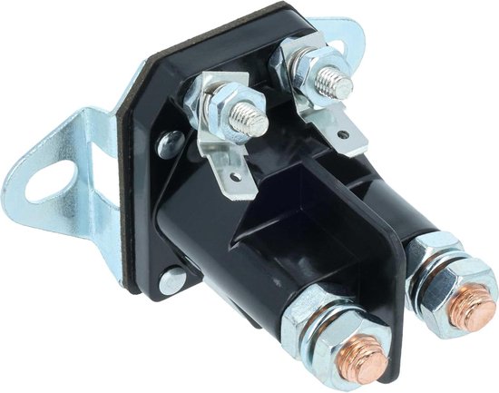 vhbw Startrelais voor motor, compatibel met Stiga zitmaaier, grasmaaier, grasmaaier, quads, magneetschakelaar, 12 V, 4-polig