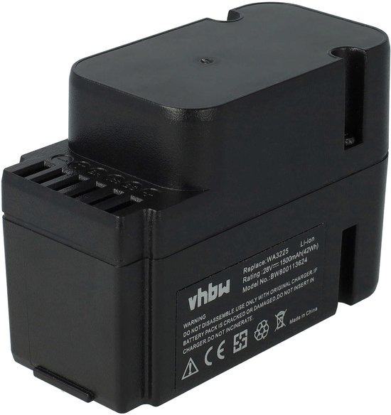 vhbw Vervangende accu voor Worx WA3226, WA3565, WA3225 grasmaaiers (1500mAh 28V Li-Ion)