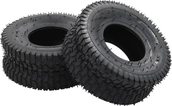 vidaXL - 4-delige - Kruiwagenband- - en - binnenbandset - 15x6.00-6 - 4PR - rubber van vidaXL