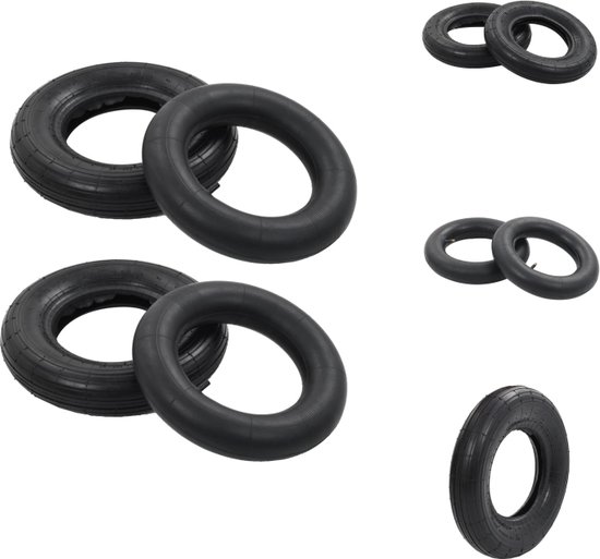vidaXL Banden 3.50-8 4PR - Lekbestendig - 36cm - 8cm - 120kg - Kruiwagenwiel van vidaXL