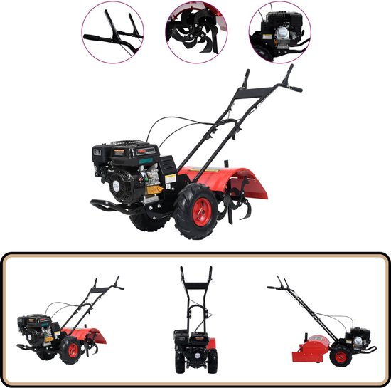 vidaXL Benzinefrees 6,5 PK - Krachtige Tuinmachine Tuinvrijwilligers - Tuinaanleg - Landbouwmachines - Roterende Frezen - Kweekbedvormen van VidaXL