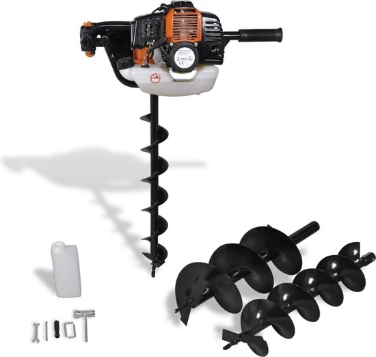 vidaXL - Boormachine Grondboor GD520 met 3 grondboren van vidaXL