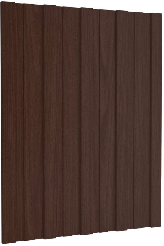 vidaXL - Dakpaneel - 12 - pcs - Bruin - 60 - x - 45 - cm - Gegalvaniseerd - staal