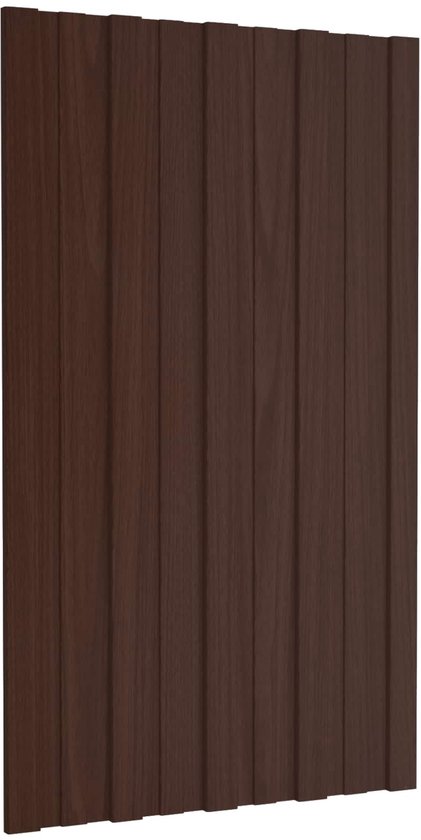 vidaXL - Dakpaneel - 12 - pcs - Bruin - 80 - x - 45 - cm - Gegalvaniseerd - staal