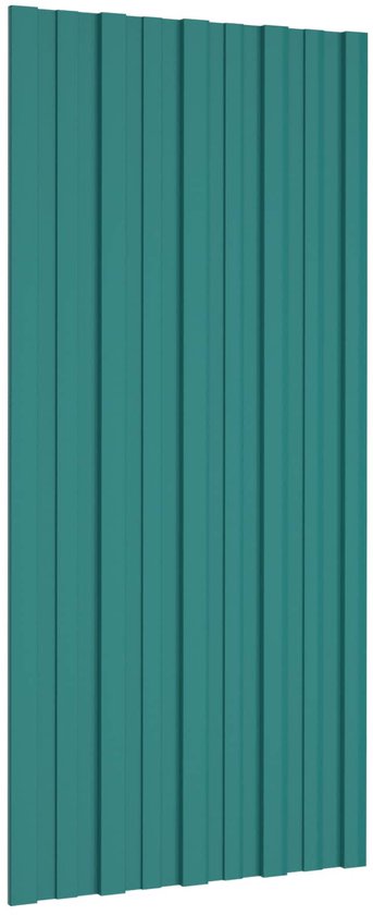 vidaXL - Dakpaneel - 12 - pcs - Groen - 100 - x - 45 - cm - Gegalvaniseerd - staal