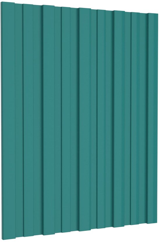 vidaXL - Dakpaneel - 12 - pcs - Groen - 60 - x - 45 - cm - Gegalvaniseerd - staal