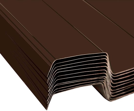 vidaXL - Dakpaneel - 12 - st - Bruin - 129 - x - 45 - cm - Gegalvaniseerd - staal