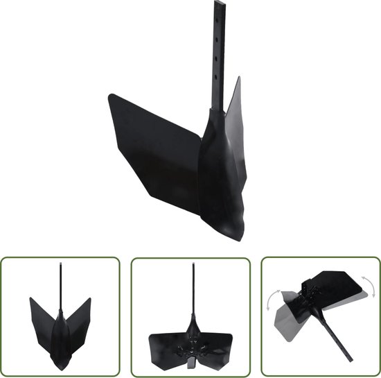 vidaXL Frees Hulpmiddel - Ploeg Hulpstuk - Ploeghulpstuk voor frees metaal zwart - Tuingereedschap - Metalen Ploeg - Zwarte Ploeg van VidaXL