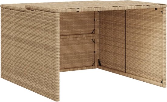 vidaXL - Garage - voor - robotmaaier - 86x90x52/57 - cm - poly - rattan - beige van Merkloos	
