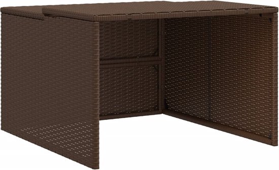 vidaXL - Garage - voor - robotmaaier - 86x90x52/57 - cm - poly - rattan - bruin van Merkloos	