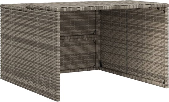 vidaXL - Garage - voor - robotmaaier - 86x90x52/57 - cm - poly - rattan - grijs van Merkloos	