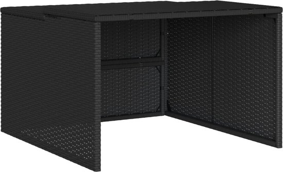 vidaXL - Garage - voor - robotmaaier - 86x90x52/57 - cm - poly - rattan - zwart van Merkloos	