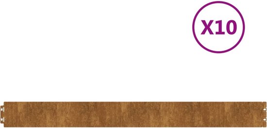 vidaXL - Gazonranden - 10 - stuks - 10x103 - cm - flexibel - cortenstaal van vidaXL