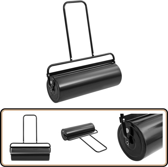 vidaXL Gazonroller - 63L - Zwart - IJzer en Staal Gazonroller - Gazon Wals - Gazonbeluchter - Gras Wals - Tuingereedschap van VidaXL